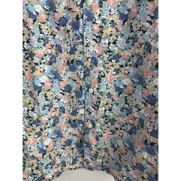J. Crew Secret Wash Organic Cotton Poplin Shirt BG409 Slim Fit Floral Men's XL - Picture 7 of 15